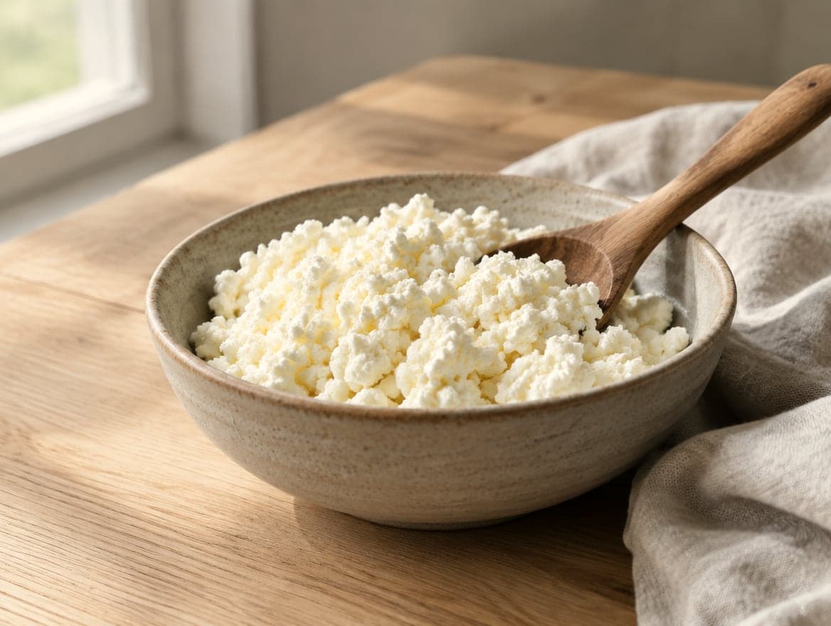 Fresh chami cheese in a bowl